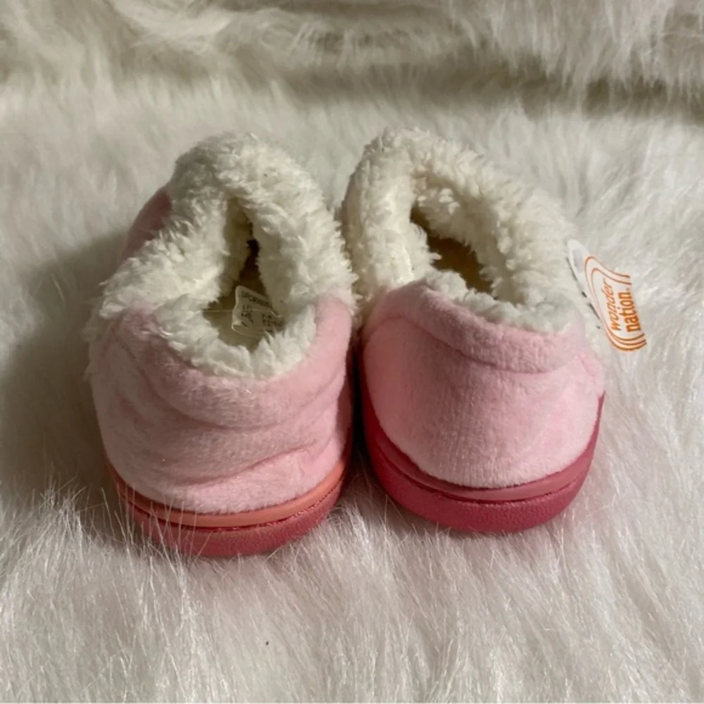 Wonder‎ Nation Girls Slippers Size 7-8 New With Tags Pink Slip On-Off